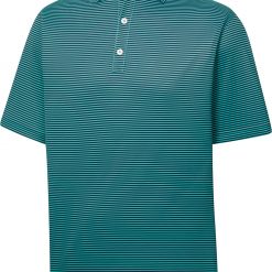 FootJoy Men's Striped Golf Polo For Men Navy/sea Green