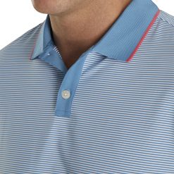 FootJoy Men's Lisle Ministripe Golf Polo For Men Storm Blue/white -FootJoy Golf Store unnamed file 110