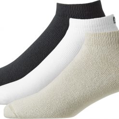 FootJoy Men's ComfortSof Sport Golf Socks - 6 Pack For Men Black/white/tan