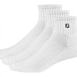 FootJoy ComfortSof Quarter Socks - 3 Pack For Men White