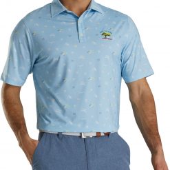 FootJoy Men's Stretch Lisle Golf Polo For Men Light Blue