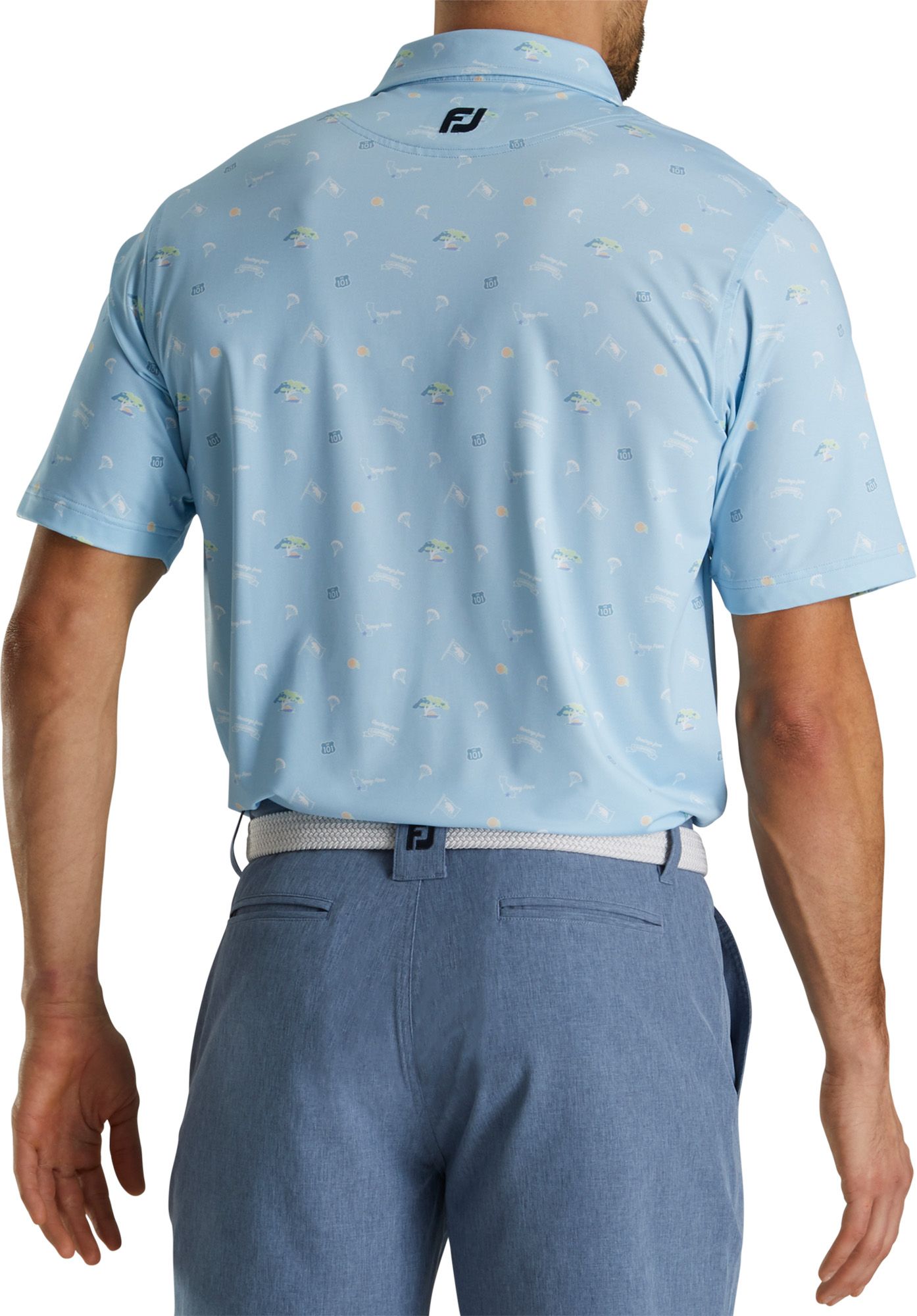 FootJoy Men's Stretch Lisle Golf Polo For Men Light Blue 4 FootJoy Men's Stretch Lisle Golf Polo For Men Light Blue - Image 2