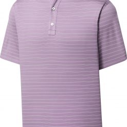 FootJoy Men's Triple Pinstripe Lisle Golf Polo For Men Lemonade
