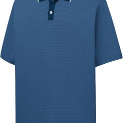 FootJoy Men's Lisle Ministripe Short Sleeve Golf Polo For Men Navy
