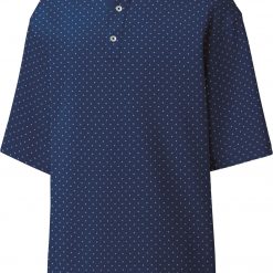 FootJoy Men's Lisle Diamond Print Golf Polo For Men White/navy
