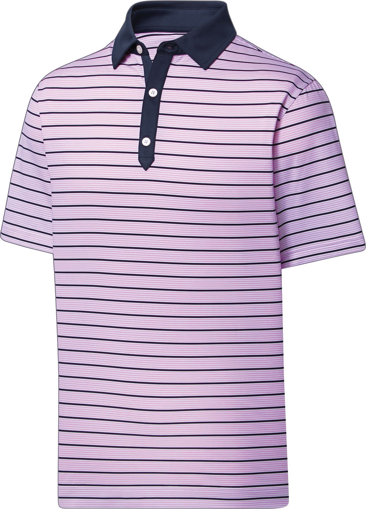 FootJoy Men's Acented Stripe Lisle Golf Polo For Men Lavender/white 3 FootJoy Men's Acented Stripe Lisle Golf Polo For Men Lavender/white