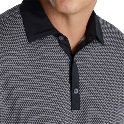 FootJoy Men's Jacquard Dot Lisle Golf Polo For Men Black/white -FootJoy Golf Store unnamed file 265