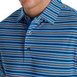 FootJoy Men's Stretch Stripe Pique Golf Polo For Men Blue/black 7 FootJoy Men's Stretch Stripe Pique Golf Polo For Men Blue/black -FootJoy Golf Store unnamed file 268