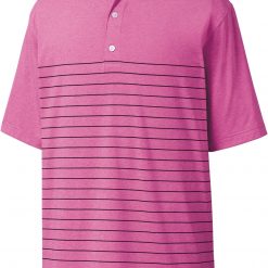 FootJoy Men's Heather Lisle Engineered Pinstripe Golf Polo For Men Heather Iced Berry/navy