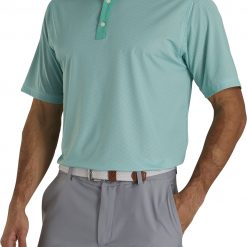 FootJoy Men's Lisle Minicheck Print Short Sleeve Golf Polo For Men Black/slate
