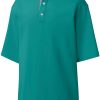 FootJoy Men's Solid Pique Stripe Trim Golf Polo For Men Emerald -FootJoy Golf Store unnamed file 363