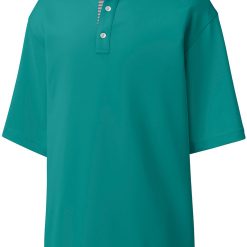 FootJoy Men's Solid Pique Stripe Trim Golf Polo For Men Emerald