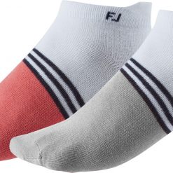 FootJoy Women's Roll Tab Golf Socks - 2 Pack For Women Rose/grey