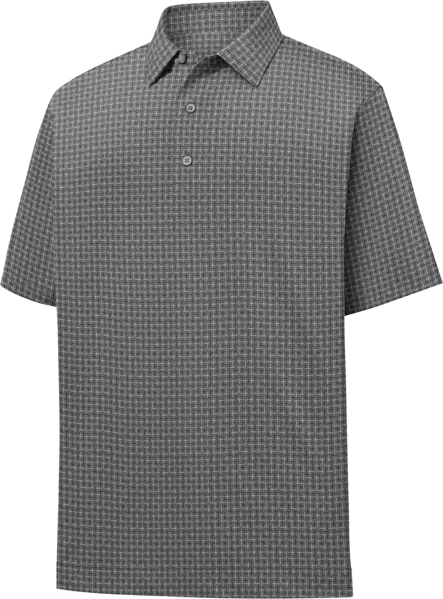 FootJoy Men's Lisle Open Weave Print Short Sleeve Golf Polo For Men Coal/white 3 FootJoy Men's Lisle Open Weave Print Short Sleeve Golf Polo For Men Coal/white