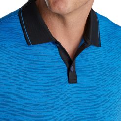 FootJoy Men's Broken Pinstripe Lisle Knit Collar Golf Polo For Men Blue/black -FootJoy Golf Store unnamed file 393