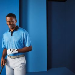 FootJoy Men's Broken Pinstripe Lisle Knit Collar Golf Polo For Men Blue/black -FootJoy Golf Store unnamed file 395