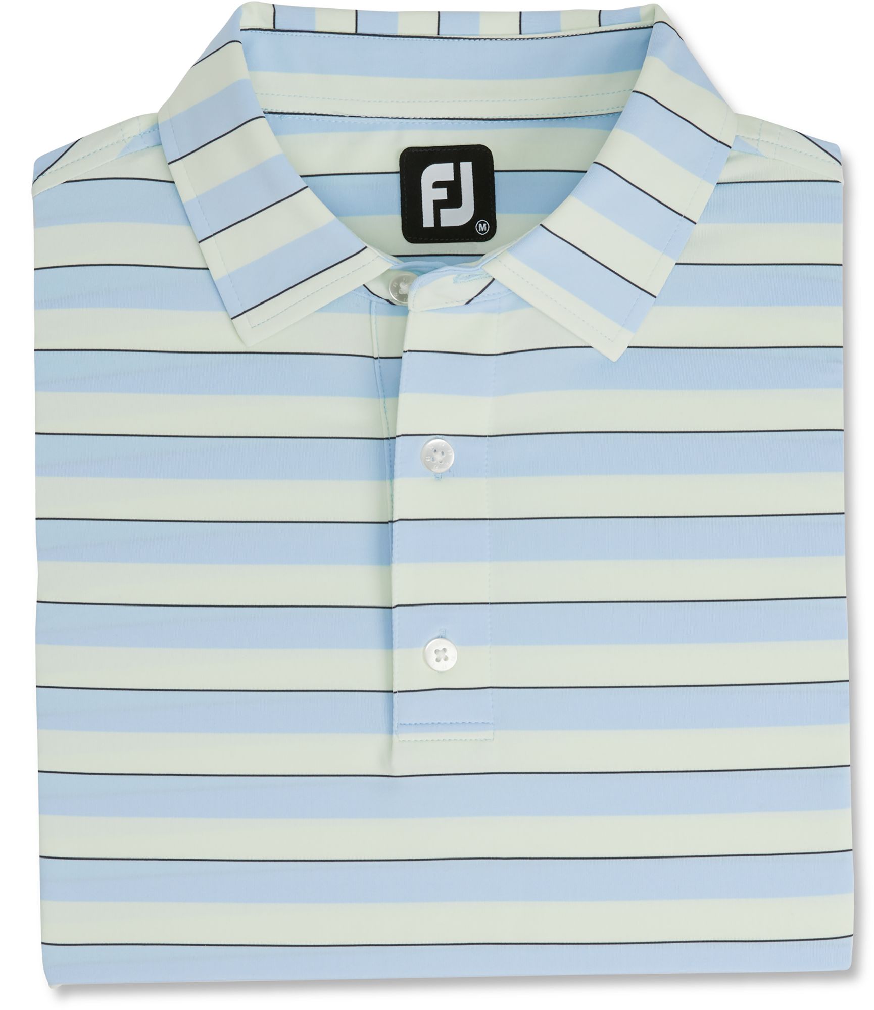 FootJoy Men's Regency Stripe Lisle Self Collar Golf Polo For Men Sky/mint 6 FootJoy Men's Regency Stripe Lisle Self Collar Golf Polo For Men Sky/mint - Image 4