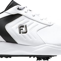 FootJoy Men's EComfort Cleated Plain Toe Hybrid Golf Shoes For Men White/black