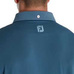 FootJoy Men's Tonal Trim Solid Pocket Lisle Golf Polo For Men Ink -FootJoy Golf Store unnamed file 428