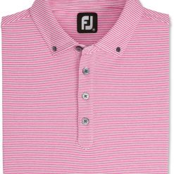 FootJoy Men's Feeder Stripe Jersey Buttondown Collar Golf Polo For Men Hot Pink/white -FootJoy Golf Store unnamed file 436