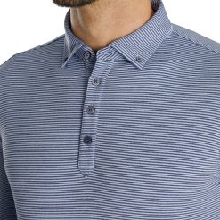 FootJoy Men's Feeder Stripe Jersey Buttondown Collar Golf Polo For Men Navy/sky -FootJoy Golf Store unnamed file 456