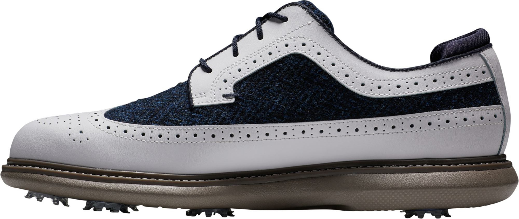 FootJoy X Harris Tweed Men's Traditions Wing Tip Golf Shoes For Men White/multi 5 FootJoy X Harris Tweed Men's Traditions Wing Tip Golf Shoes For Men White/multi - Image 3