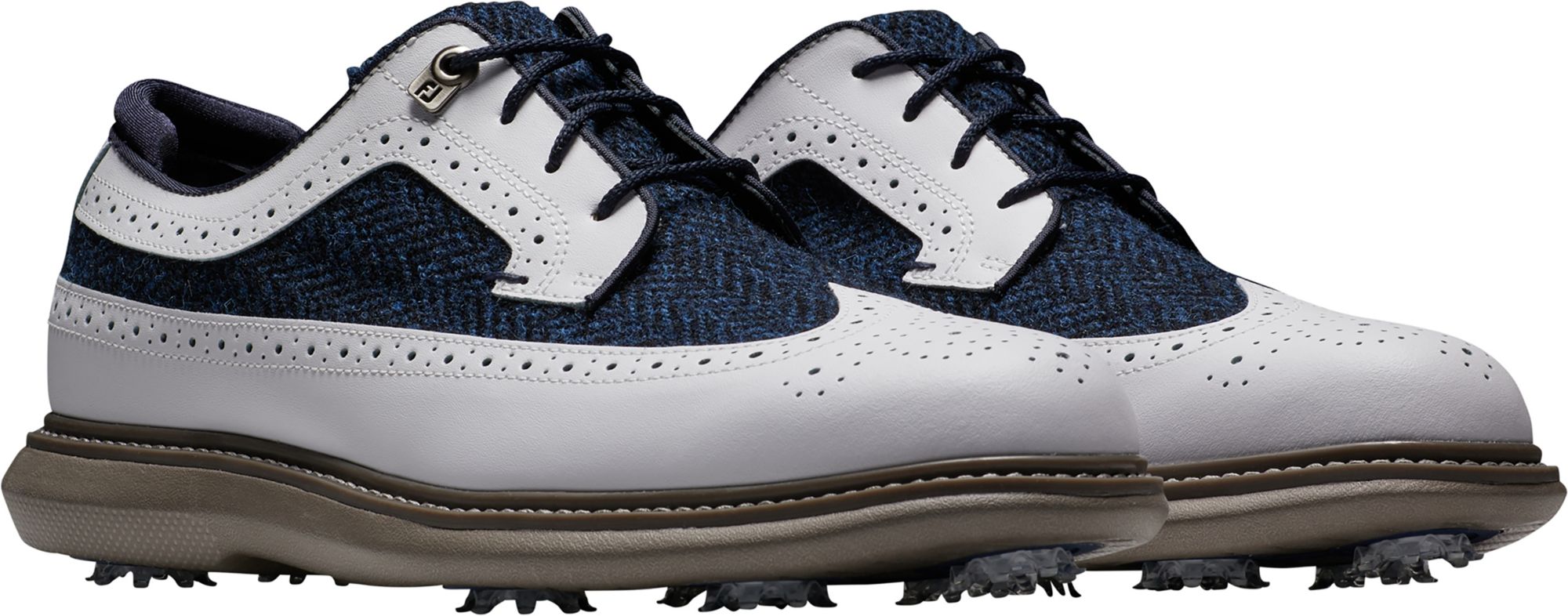 FootJoy X Harris Tweed Men's Traditions Wing Tip Golf Shoes For Men White/multi 8 FootJoy X Harris Tweed Men's Traditions Wing Tip Golf Shoes For Men White/multi - Image 6