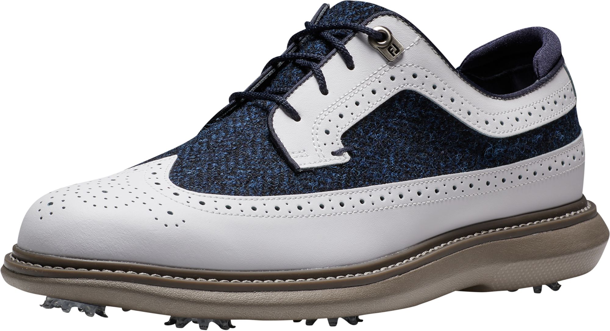 FootJoy X Harris Tweed Men's Traditions Wing Tip Golf Shoes For Men White/multi 9 FootJoy X Harris Tweed Men's Traditions Wing Tip Golf Shoes For Men White/multi - Image 7