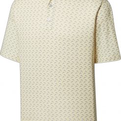 FootJoy Men's Lisle Leaping Dolphins Print Self Collar Golf Shirt For Men Navy/lavender