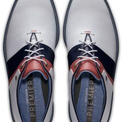 FootJoy Men's DryJoys Premiere Series Summer Classic Pack Golf Shoes For Men White/navy/orange -FootJoy Golf Store unnamed file 483