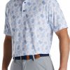 FootJoy Men's Vintage Floral Print Lisle Self Collar Golf Polo For Men Sky -FootJoy Golf Store unnamed file 487