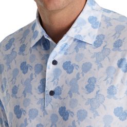 FootJoy Men's Vintage Floral Print Lisle Self Collar Golf Polo For Men Sky -FootJoy Golf Store unnamed file 489