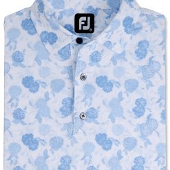 FootJoy Men's Vintage Floral Print Lisle Self Collar Golf Polo For Men Sky -FootJoy Golf Store unnamed file 490