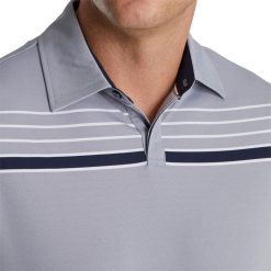 FootJoy Men's Checker Jacquard Chest Stripe Self Collar Golf Polo For Men Navy/white -FootJoy Golf Store unnamed file 498