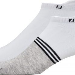 FootJoy Men's ProDry Roll Tab Golf Socks - 2 Pack For Men Red/grey