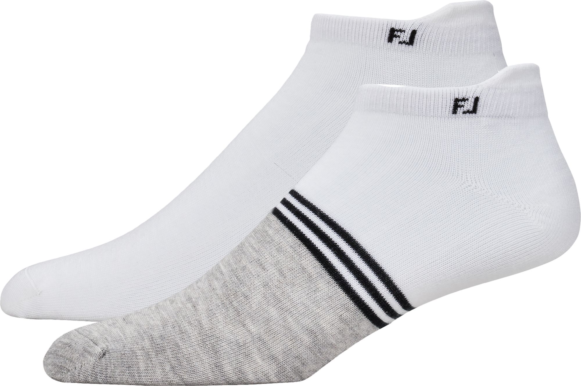 FootJoy Men's ProDry Roll Tab Golf Socks - 2 Pack For Men Red/grey 2 FootJoy Men's ProDry Roll Tab Golf Socks - 2 Pack For Men Red/grey