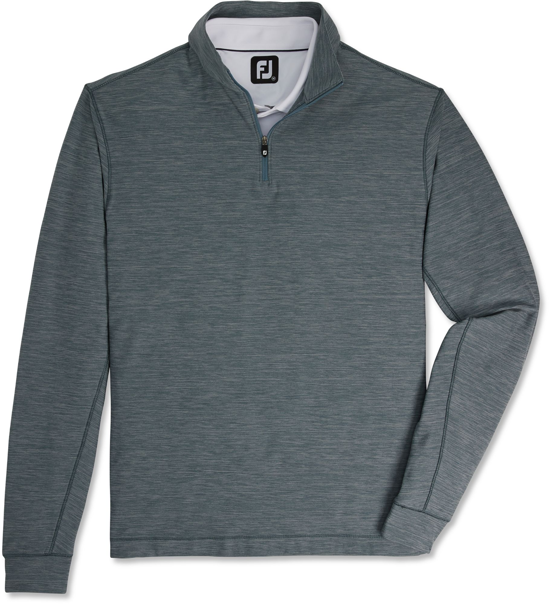 FootJoy Men's Space Dye Brushed Back Jersey 1/4 Zip Golf Pullover For Men Smoke 4 FootJoy Men's Space Dye Brushed Back Jersey 1/4 Zip Golf Pullover For Men Smoke - Image 4