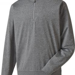 FootJoy Men's Half-Zip Golf Pullover For Men Black